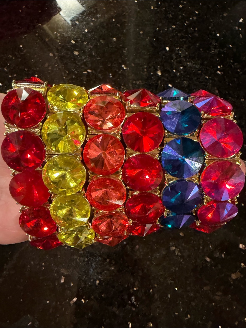 Multicolor Crystal Stretch Bracelets- choose Red, Yellow, Orange, Blue, or Pink